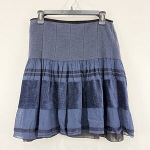 Miss Helen Knitwear Skirt Womens 14 Navy VTG Wool Velvet Terry Cloth Academia‎